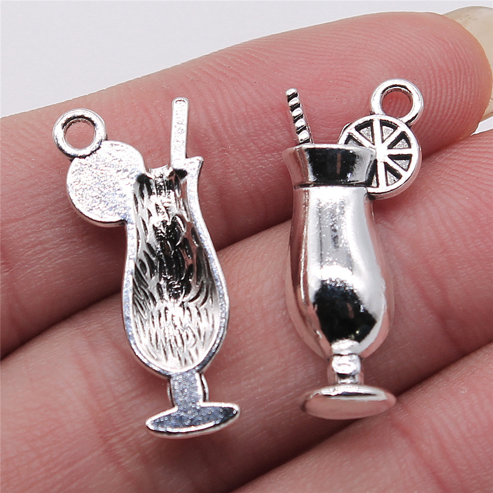 Old Fashioned Glass - 4pcs 12x28mm Antique Silver Color A