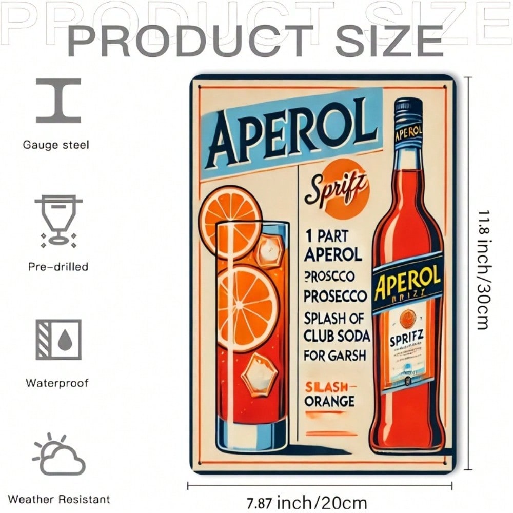 Vintage Aperol Spritz Metal Si - Home Bar Cafe recensione e prezzo