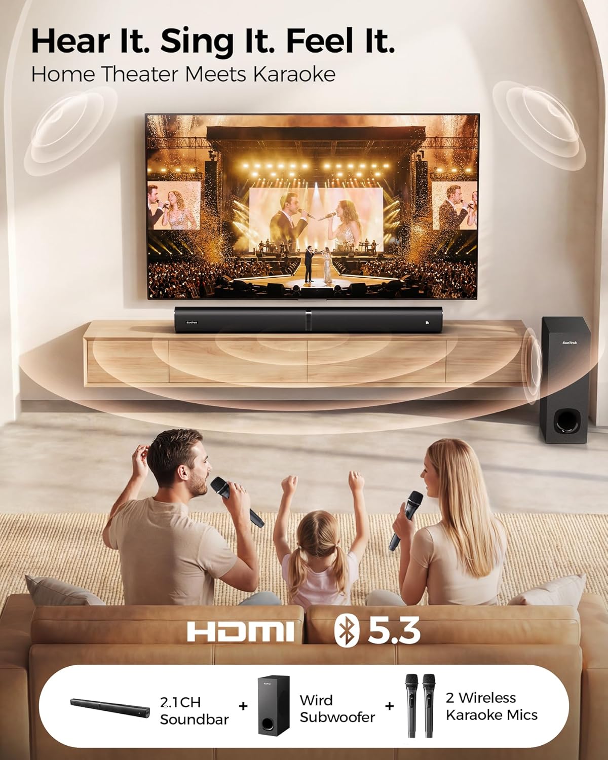 Soundbar with Subwoofer for TV - Home Bar And Theater recensione e prezzo