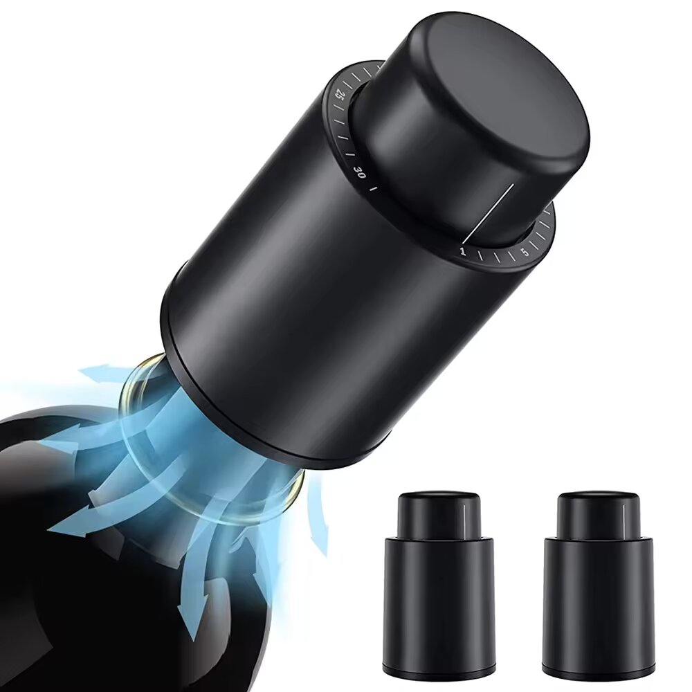 Black Vacuum-Sealed Wine Bottl - Wine Preservation Pump recensione e prezzo