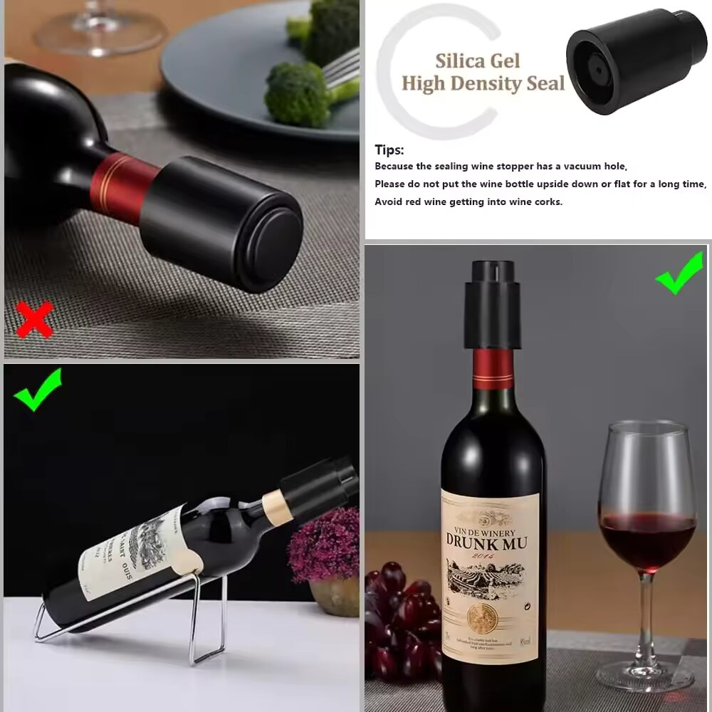 Black Vacuum-Sealed Wine Bottl - Wine Preservation Pump recensione e prezzo