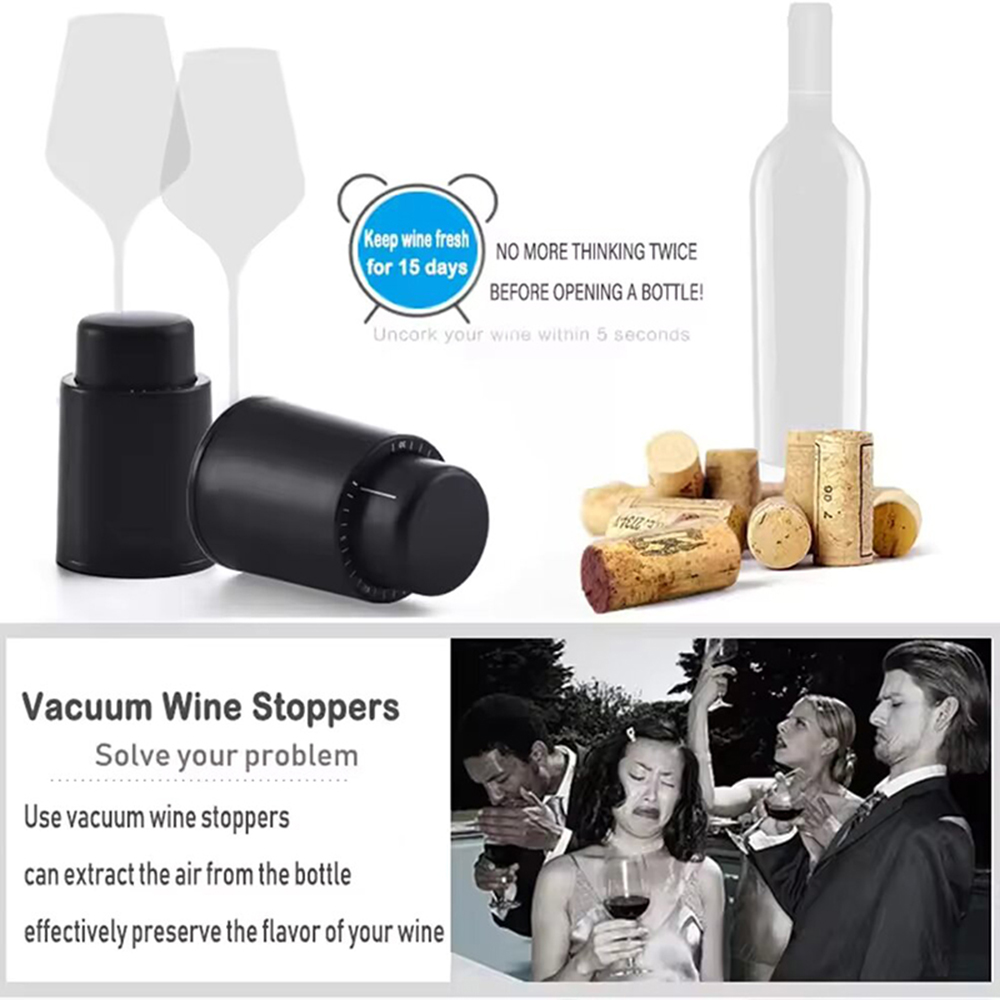 Black Vacuum-Sealed Wine Bottl - Wine Preservation Pump recensione e prezzo