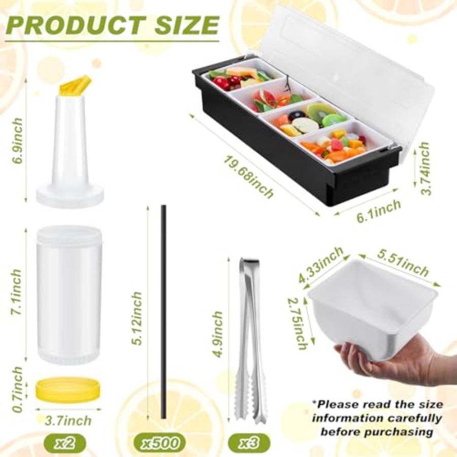 23 Pcs Bartender Supplies Kit  - Garnish Tray Set recensione e prezzo
