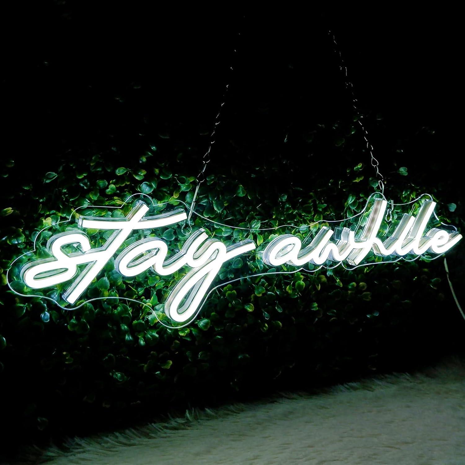 Stay Awhile Neon Signs USB Dim - Home Bar Signs recensione e prezzo