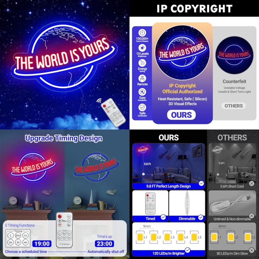 The World Is Yours Neon Sign,  - Home Bar Signs recensione e prezzo
