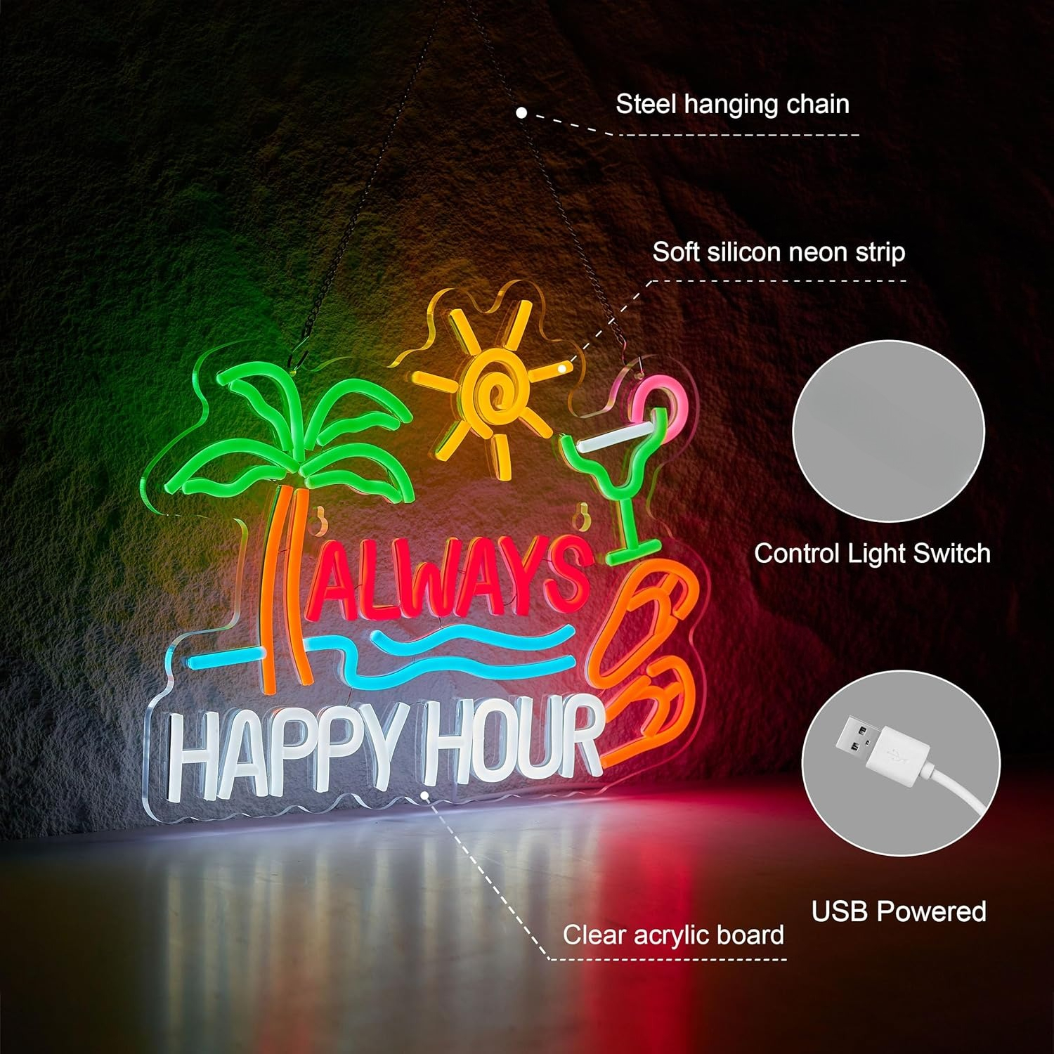 Always Happy Hour Beer Bar Neo - Home Bar Signs recensione e prezzo