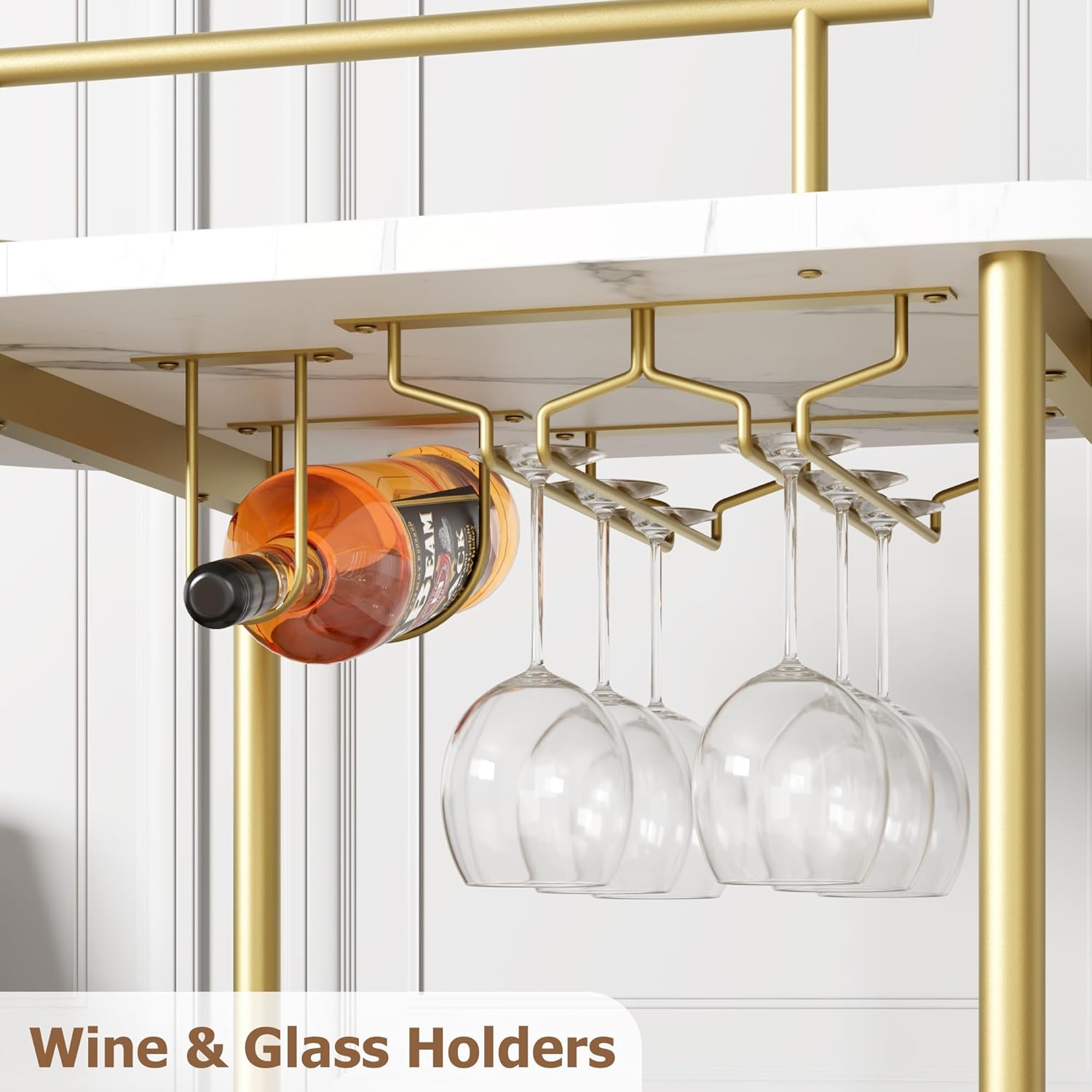 Gold Bar Carts with 4-Tiers St - Bar Cart Gold recensione e prezzo