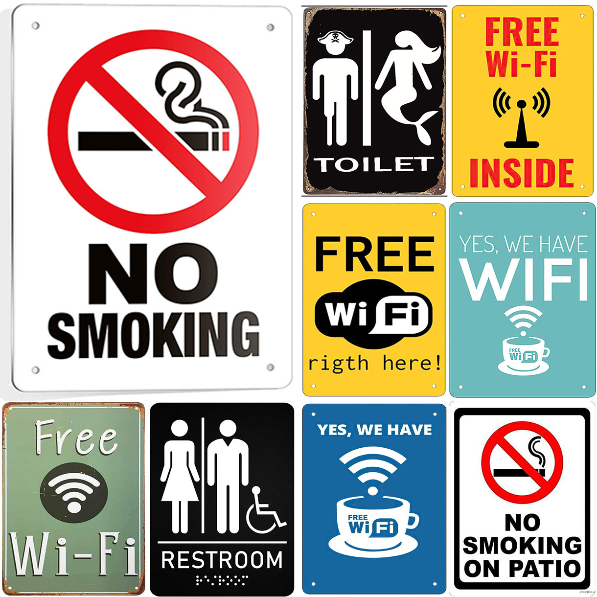 Metal Tin Signs Warning No Smo - Home Bar Cafe recensione e prezzo
