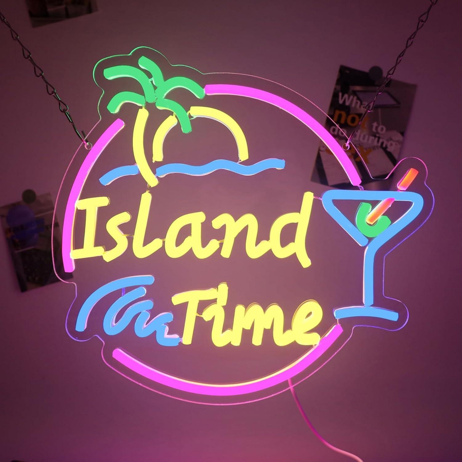 Island Time Neon Sign LED Ligh - Home Bar Signs recensione e prezzo
