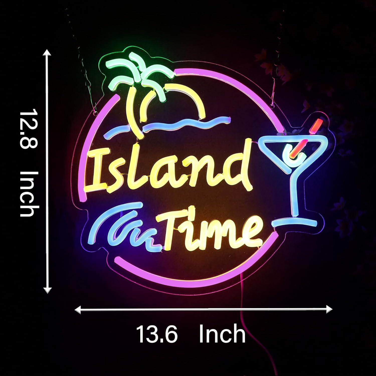Island Time Neon Sign LED Ligh - Home Bar Signs recensione e prezzo