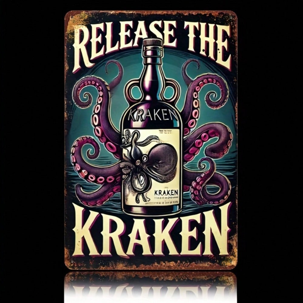 Vintage Kraken Rum Bottle Wall - Home Bar Cafe recensione e prezzo