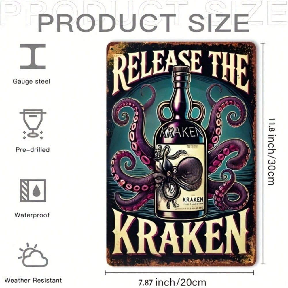 Vintage Kraken Rum Bottle Wall - Home Bar Cafe recensione e prezzo