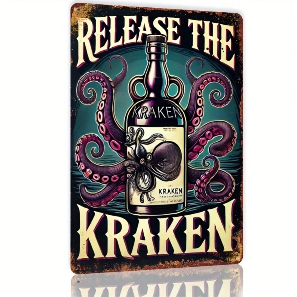 Vintage Kraken Rum Bottle Wall - Home Bar Cafe recensione e prezzo