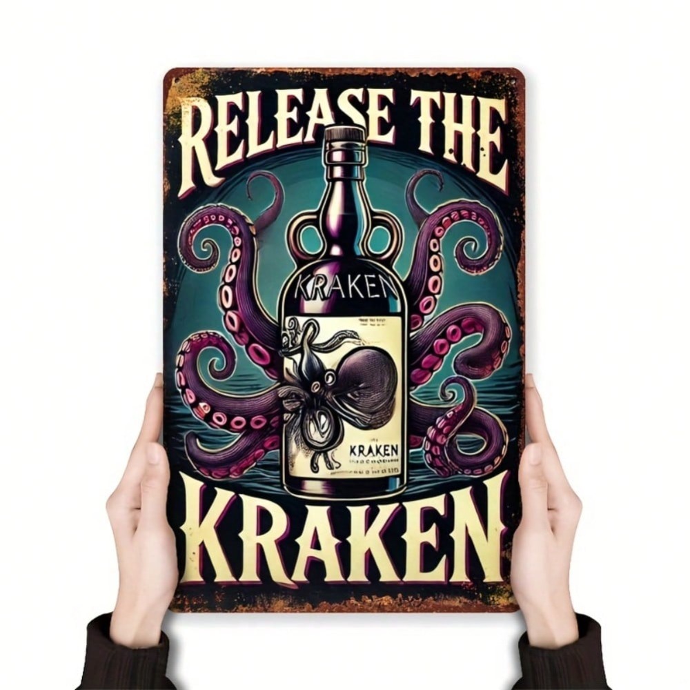Vintage Kraken Rum Bottle Wall - Home Bar Cafe recensione e prezzo
