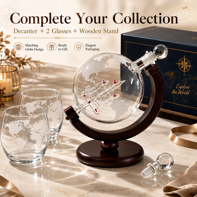 Globe Whiskey Decanter Set wit - Decanter Globe Set recensione e prezzo