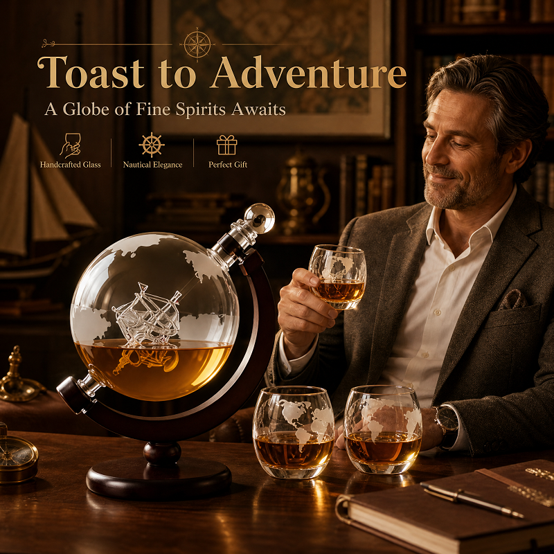 Globe Whiskey Decanter Set wit - Decanter Globe Set recensione e prezzo