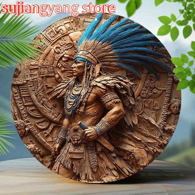 1pc Aztec Warrior 8-Inch Round - Home Bar Cafe recensione e prezzo