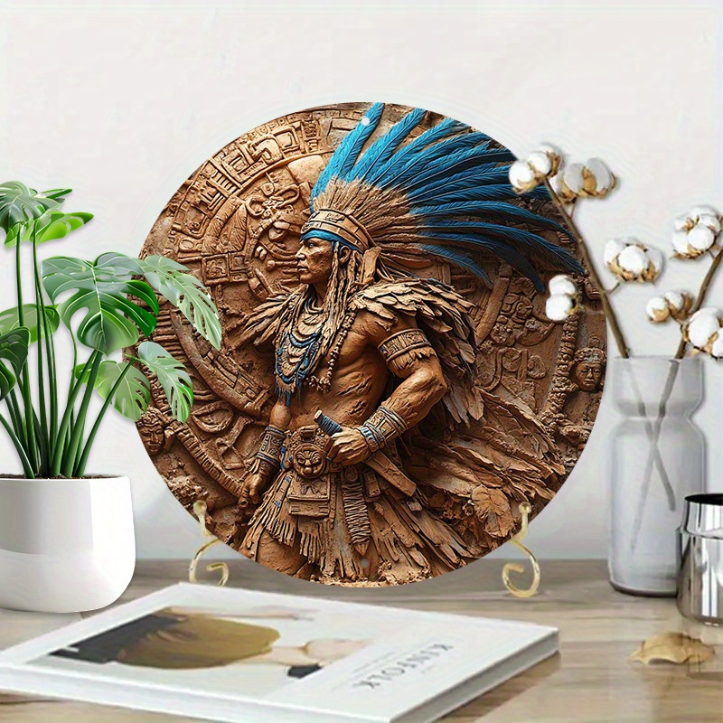 1pc Aztec Warrior 8-Inch Round - Home Bar Cafe recensione e prezzo