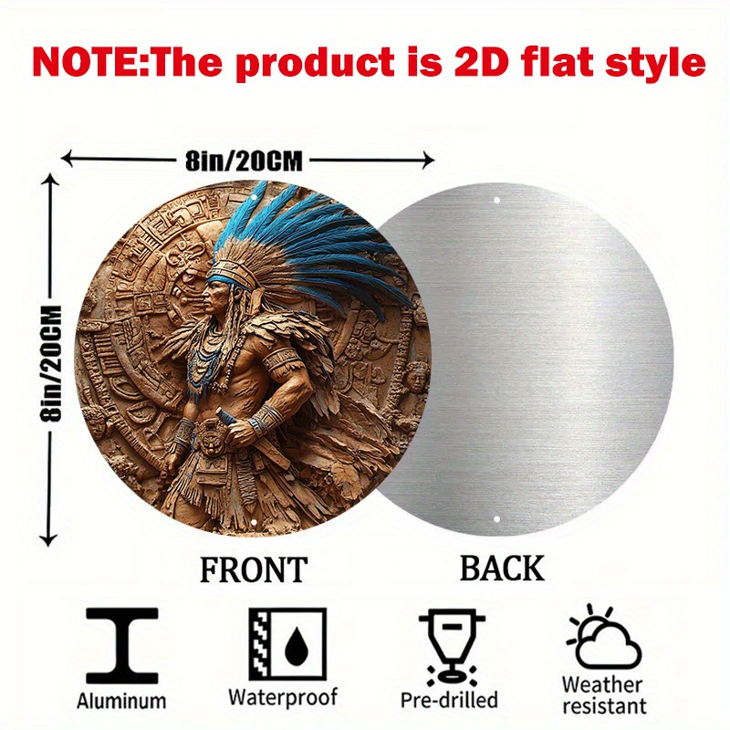 1pc Aztec Warrior 8-Inch Round - Home Bar Cafe recensione e prezzo