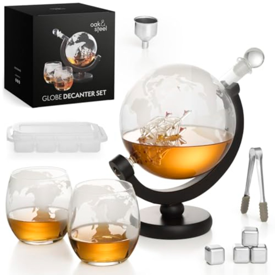 Oak Steel - 50 Oz Globe Whiske - Decanter Globe Set recensione e prezzo
