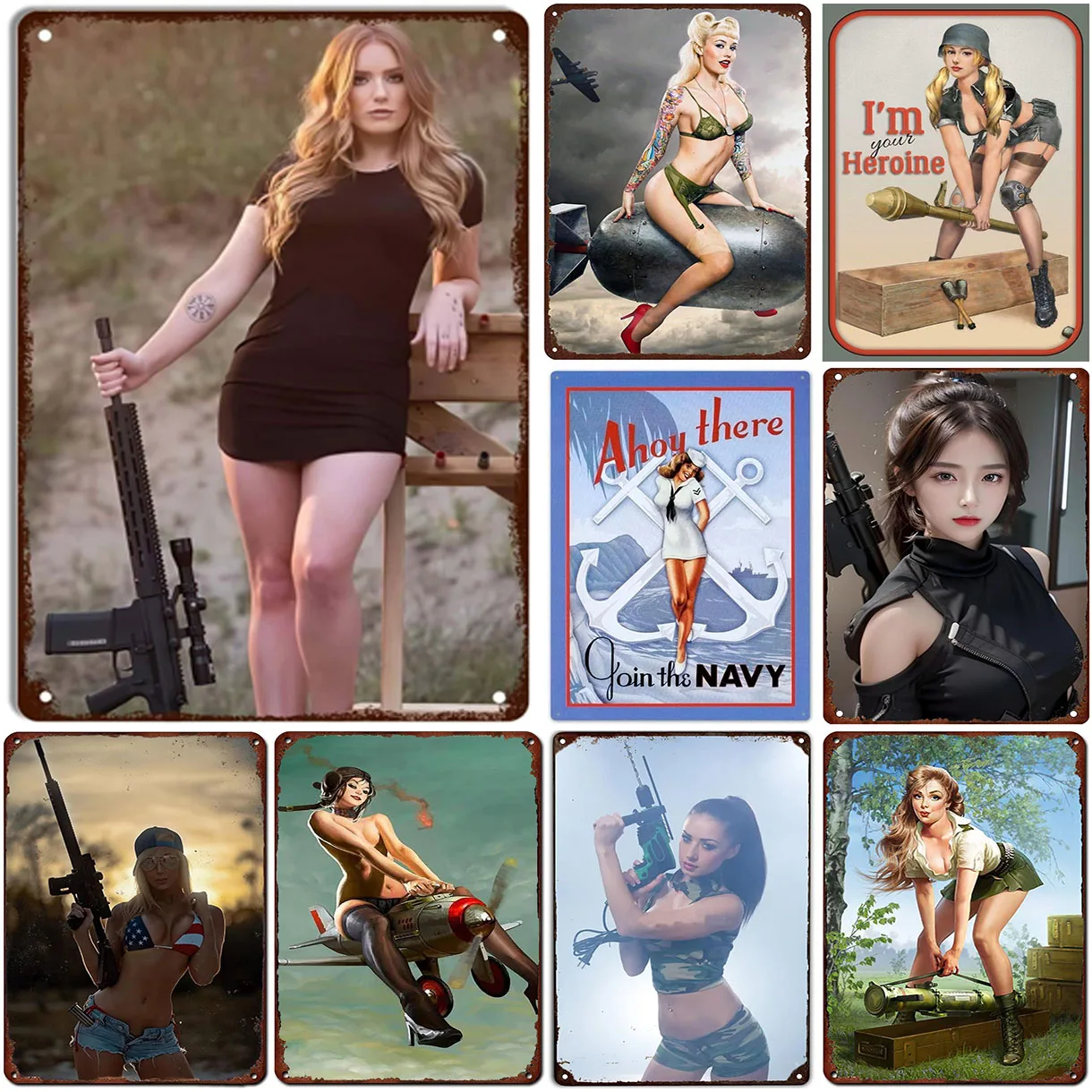 Pinup Girl Metal Tin Signs Pla - Home Bar Cafe recensione e prezzo