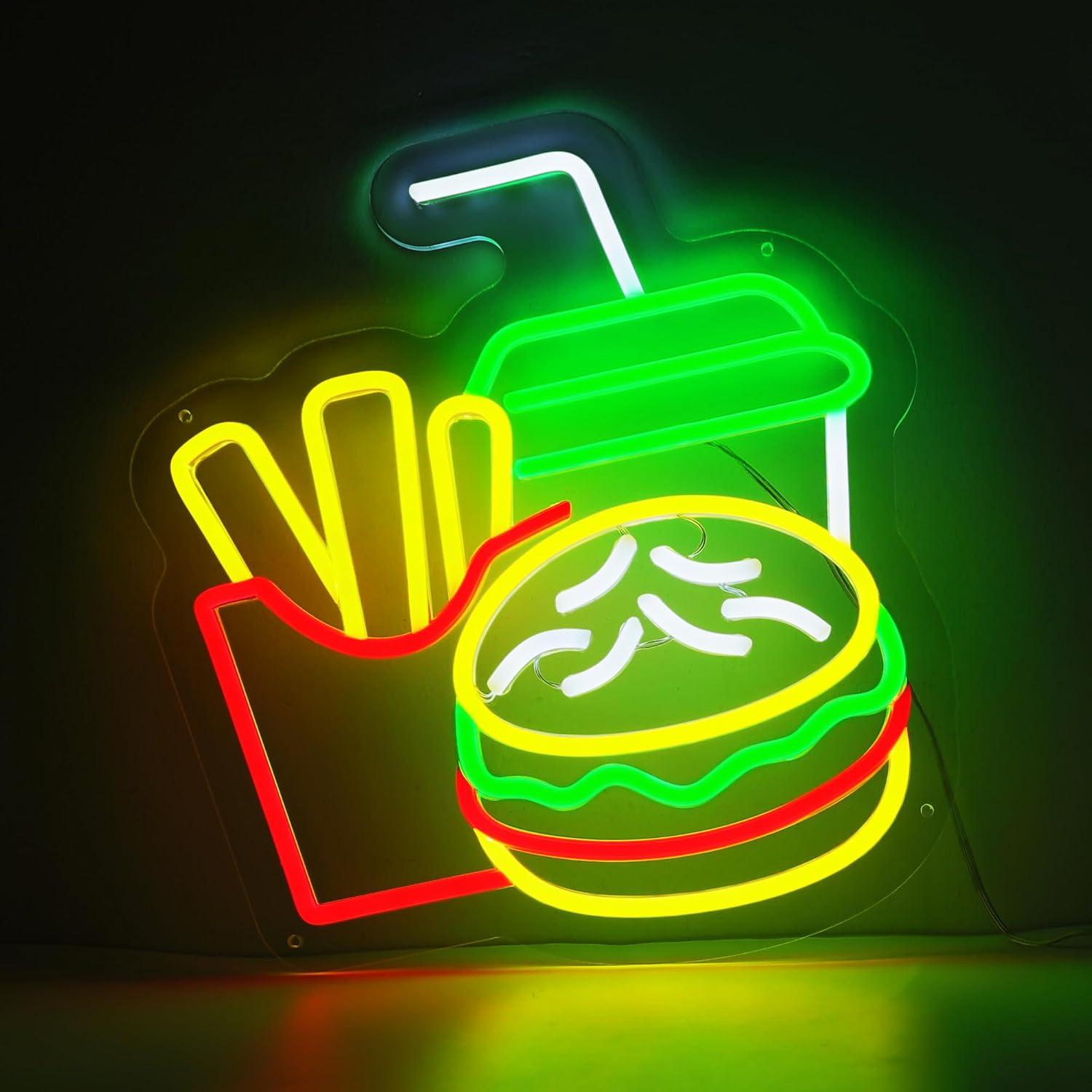 Burger Neon Sign French Fries  - Home Bar Signs recensione e prezzo