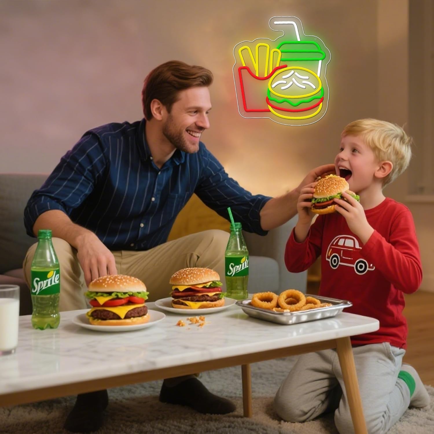 Burger Neon Sign French Fries  - Home Bar Signs recensione e prezzo