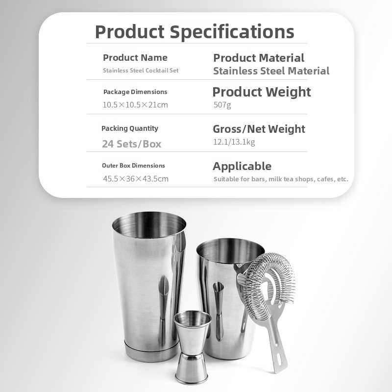 Stainless Steel Bar Tool Set C - Boston Shaker Set recensione e prezzo