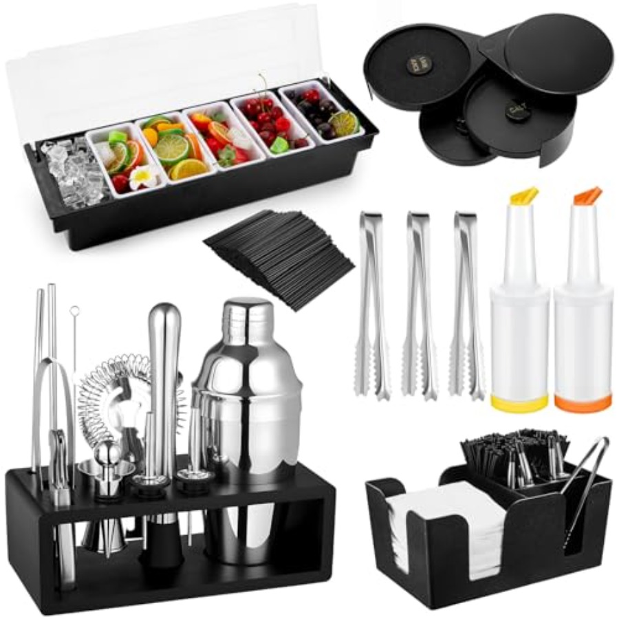 23 Pcs Bartender Supplies Kit  - Garnish Tray Set recensione e prezzo