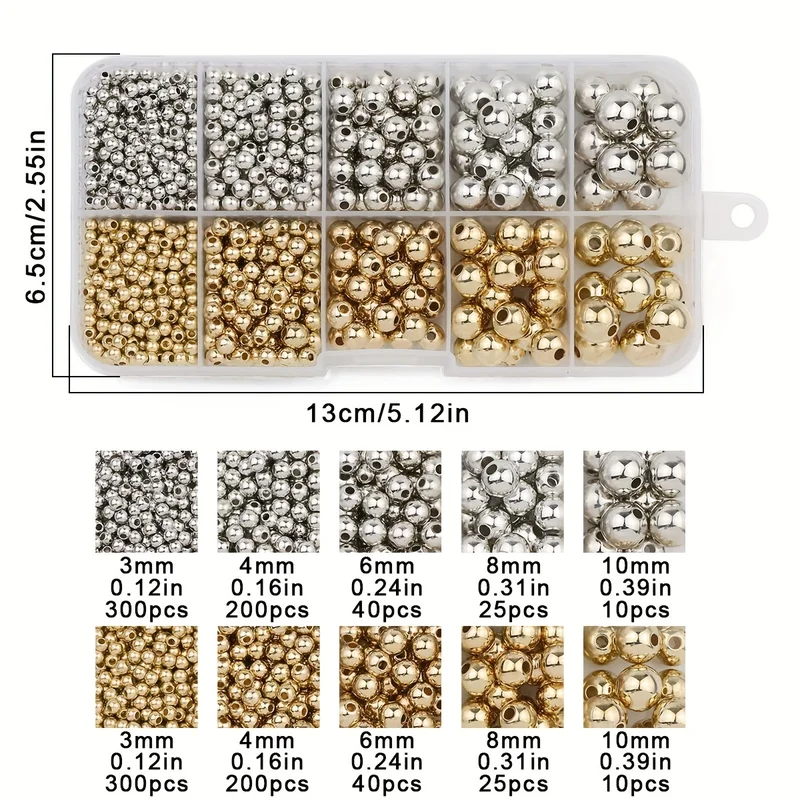 950PCS CCB 3/4/6/8/10MM Gold S - Bar Cart Gold recensione e prezzo