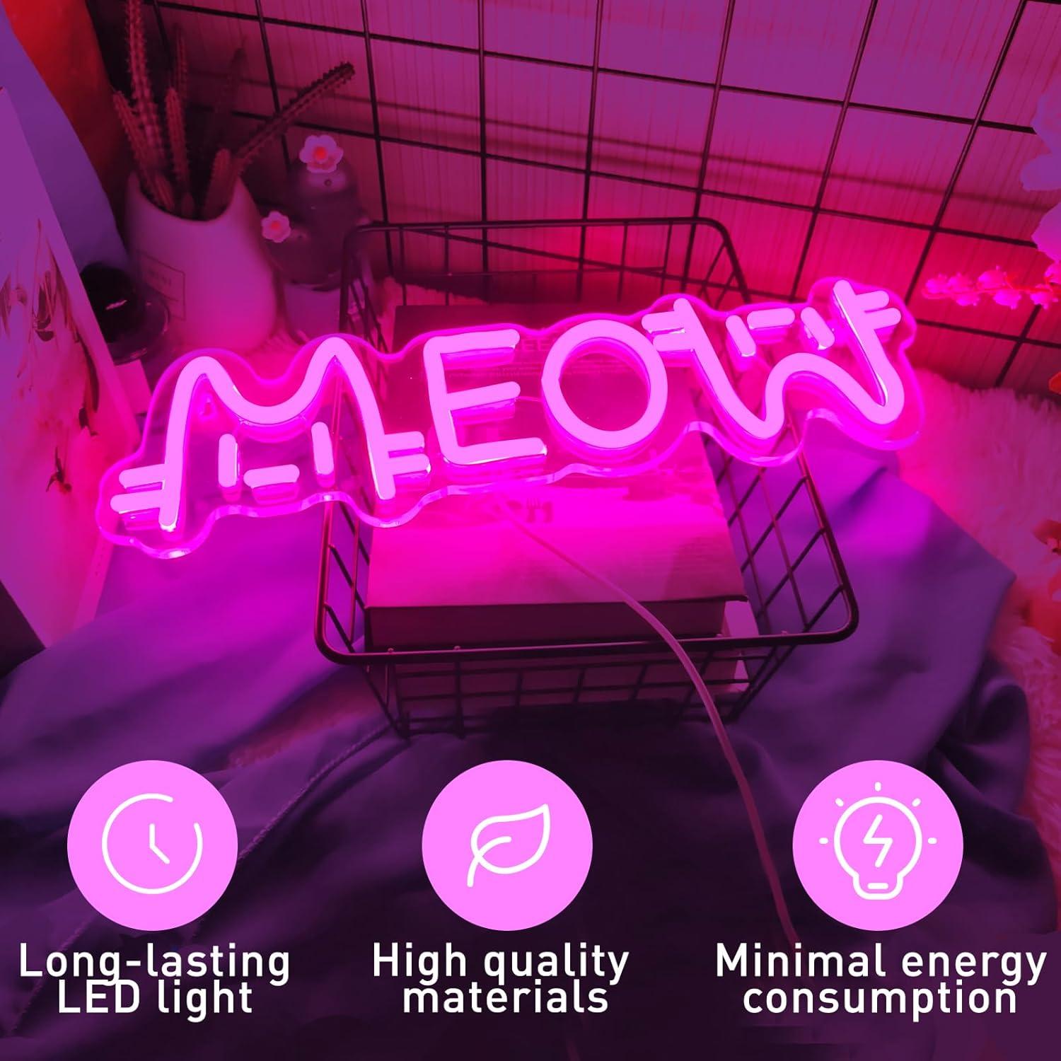 Meow Neon Sign Cat USB Powered - Home Bar Signs recensione e prezzo