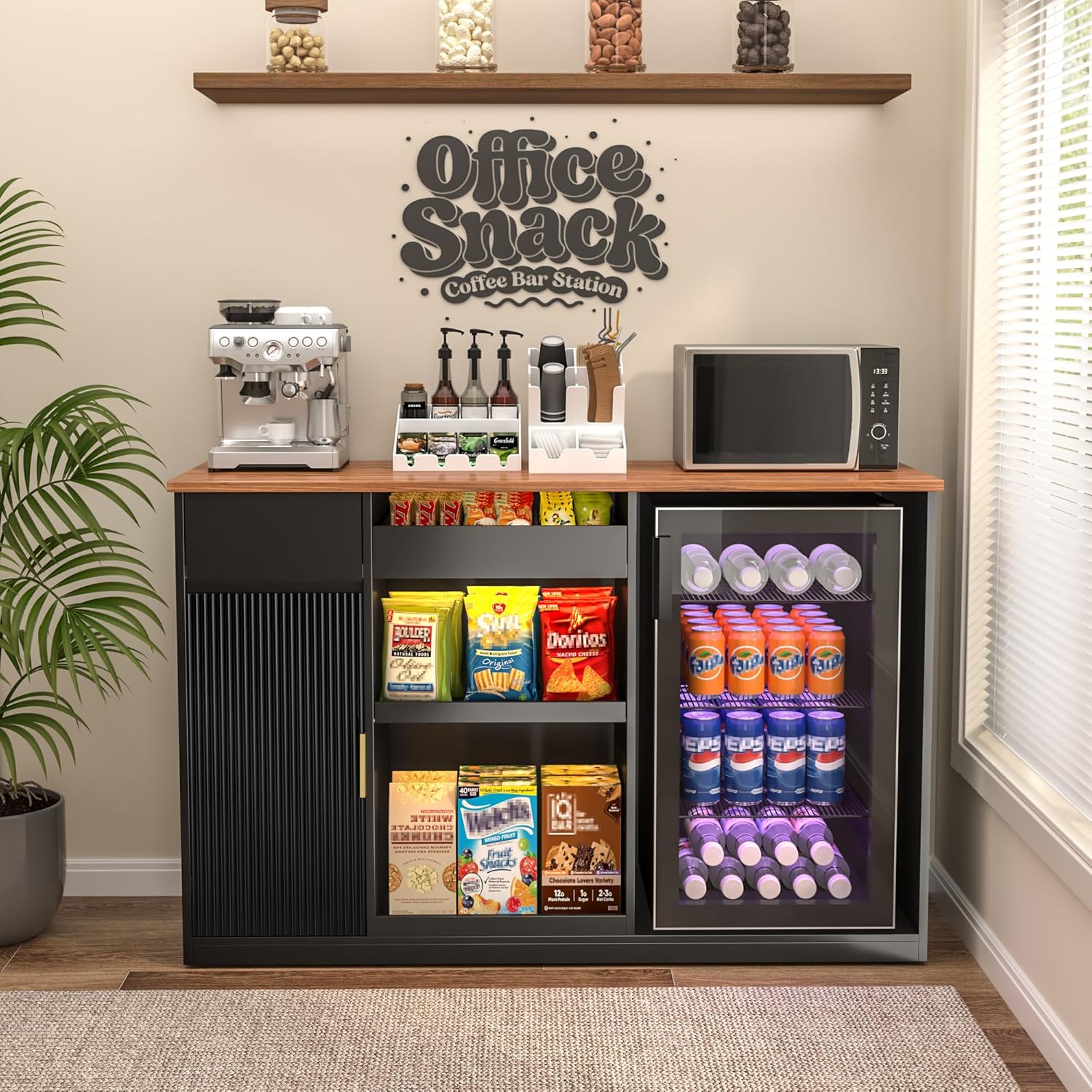 Snack Bar Cabinet with Fridge  - Home Bar And Theater recensione e prezzo