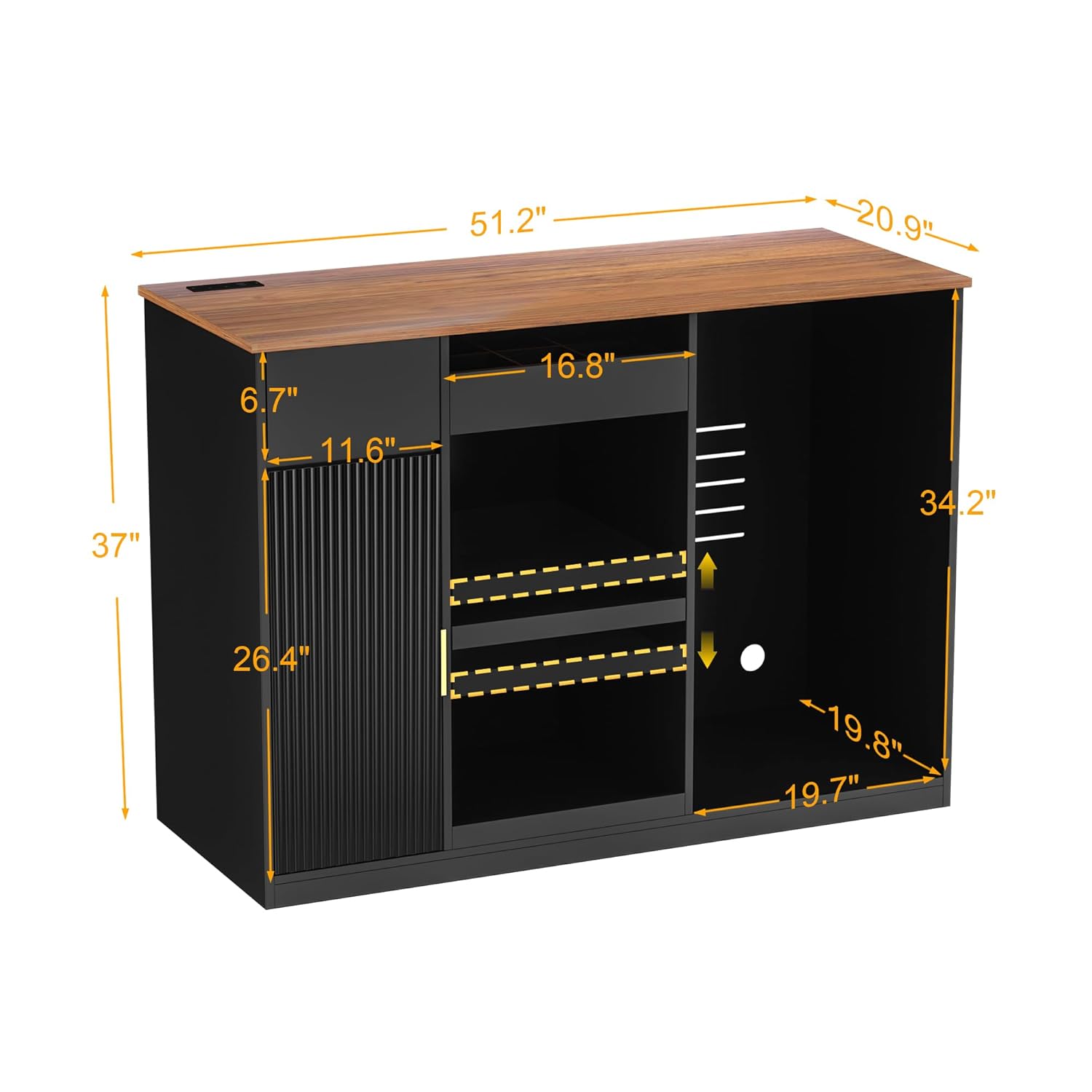 Snack Bar Cabinet with Fridge  - Home Bar And Theater recensione e prezzo