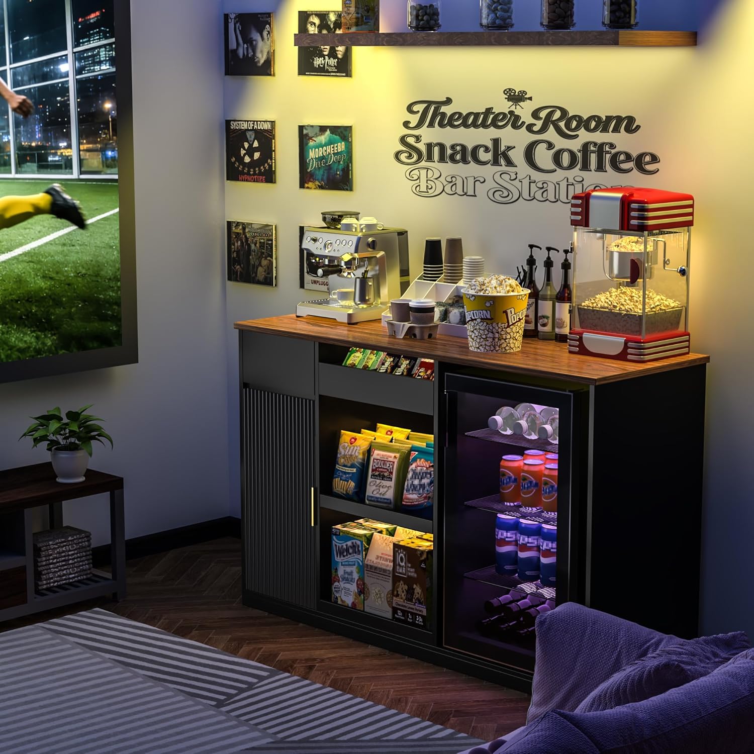 Snack Bar Cabinet with Fridge  - Home Bar And Theater recensione e prezzo