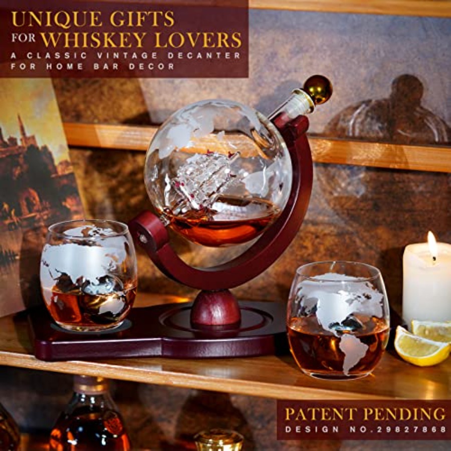 Gifts for Men Dad Fathers Day, - Decanter Globe Set recensione e prezzo