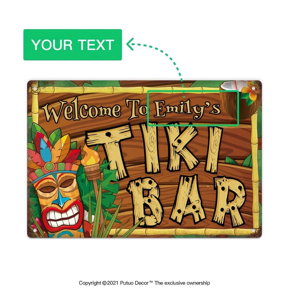 Custom  Decor Tiki Bar Sign, P - Home Bar Cafe recensione e prezzo