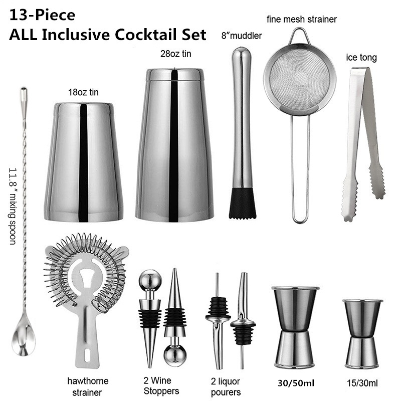 13Pcs/Set Stainless Steel Cock - Boston Shaker Set recensione e prezzo