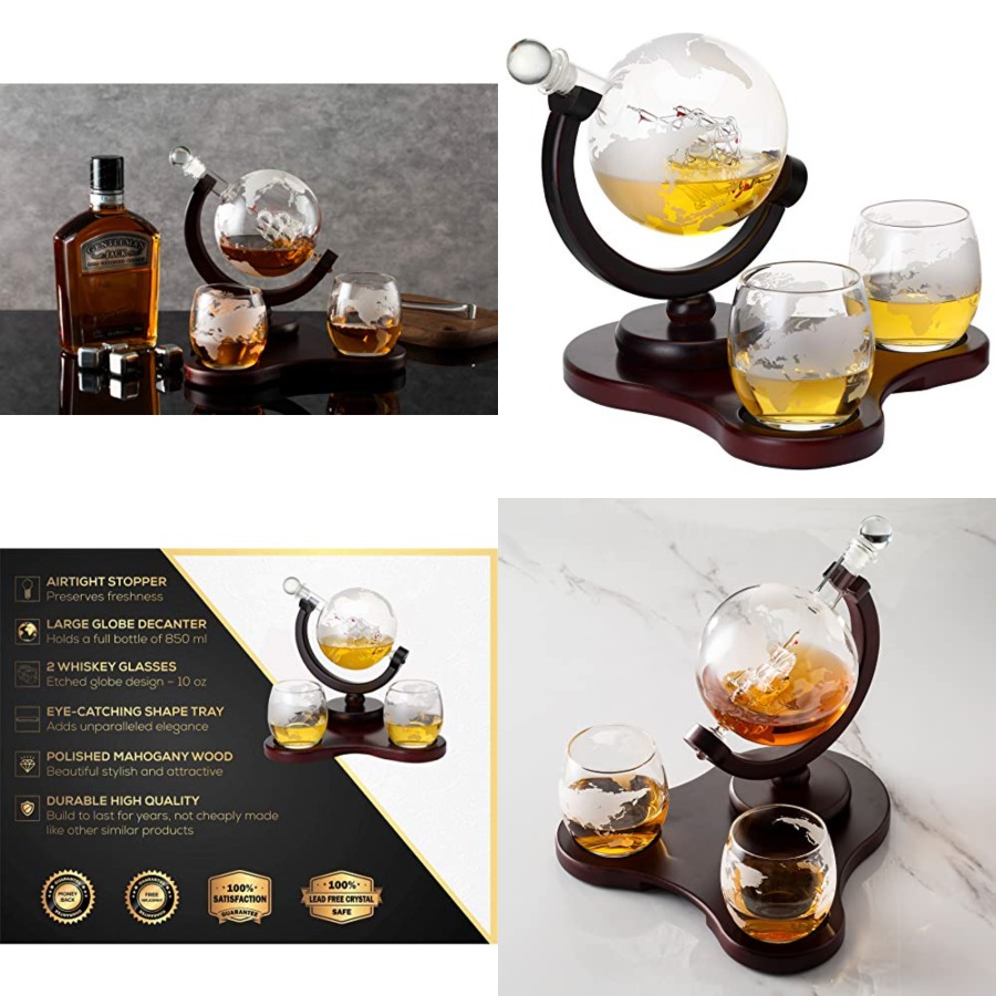 Whiskey Globe Decanter Set wit - Decanter Globe Set recensione e prezzo