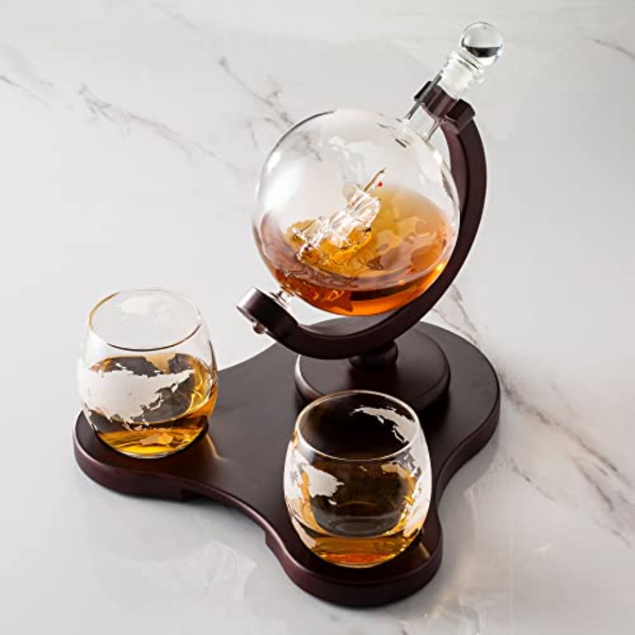 Whiskey Globe Decanter Set wit - Decanter Globe Set recensione e prezzo