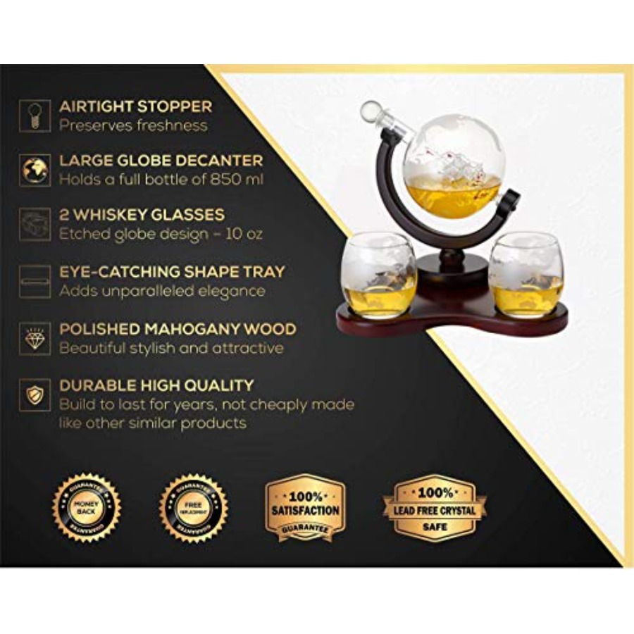 Whiskey Globe Decanter Set wit - Decanter Globe Set recensione e prezzo