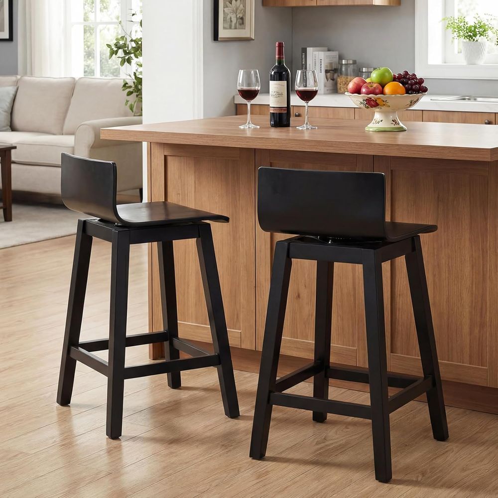 Swivel Solid Wood Bar Stools S - Home Bar And Counter recensione e prezzo
