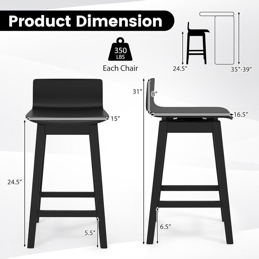 Swivel Solid Wood Bar Stools S - Home Bar And Counter recensione e prezzo