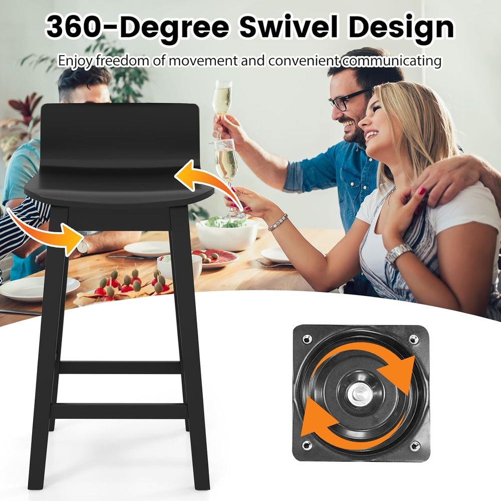 Swivel Solid Wood Bar Stools S - Home Bar And Counter recensione e prezzo