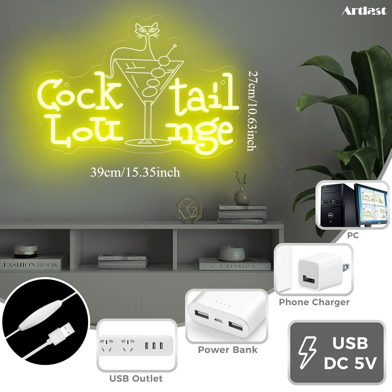 Cocktail Lounge Neon Sign Dimm - Home Bar Signs recensione e prezzo