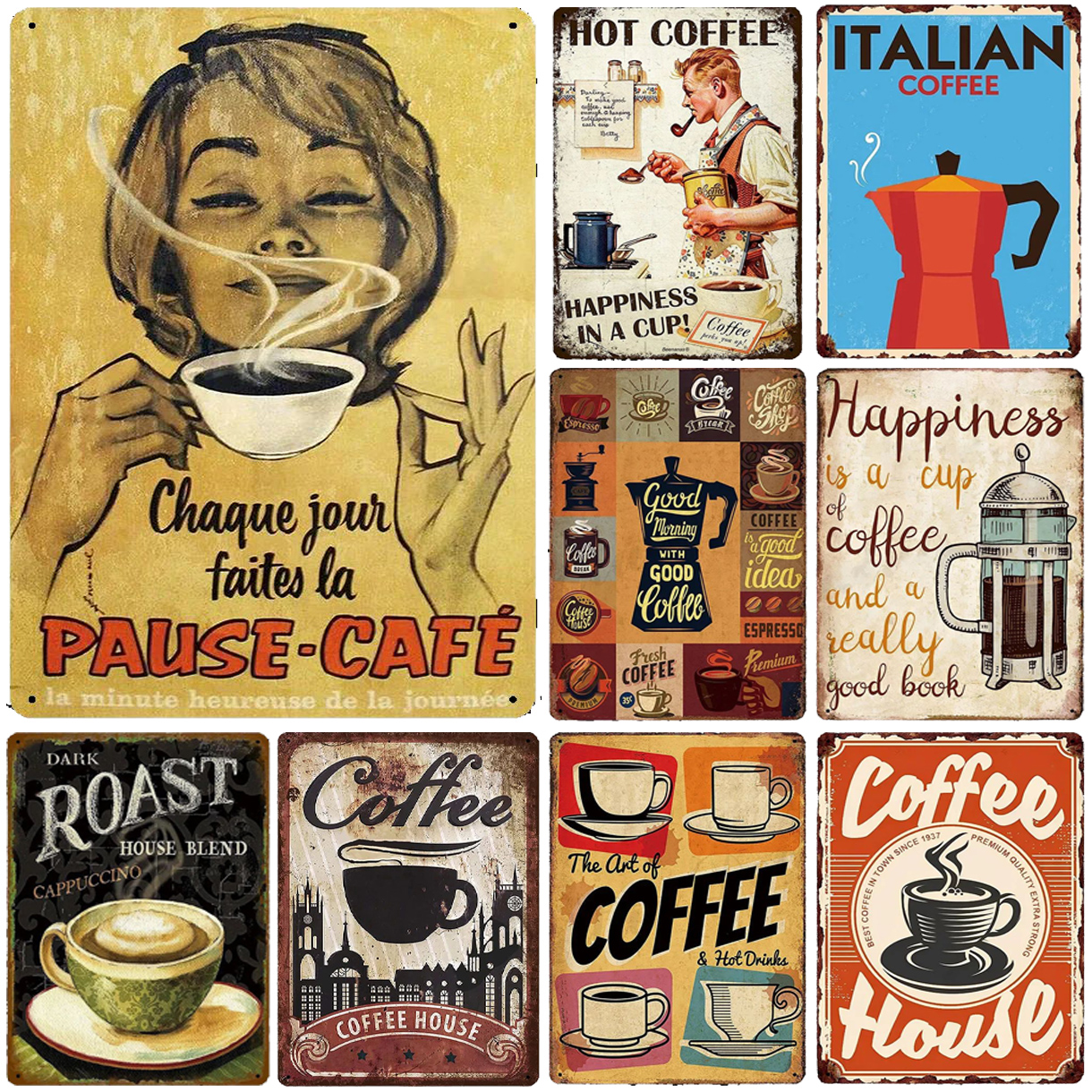 Metal Tin Signs Italian Coffee - Home Bar Cafe recensione e prezzo